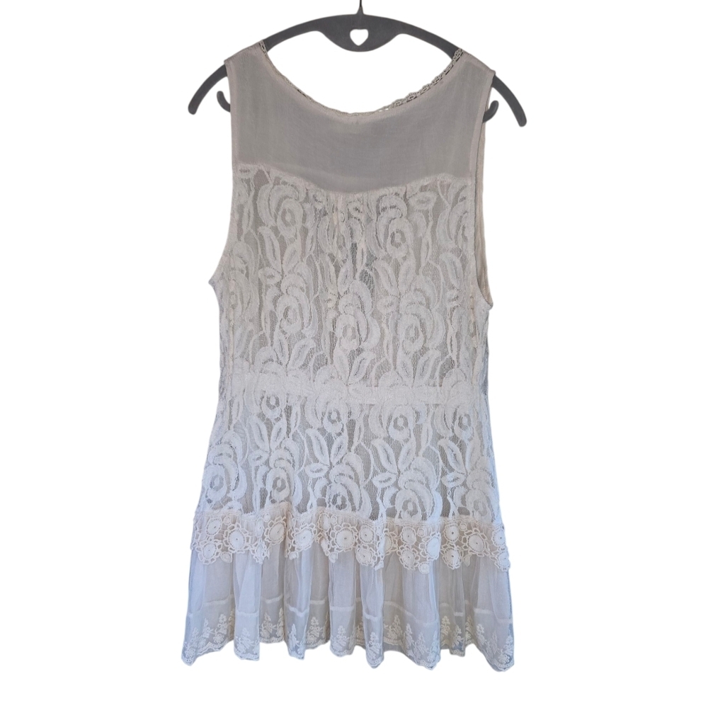 Blue Pepper Lacy Overlay Vest Large (JAC23) - Picture 3 of 9